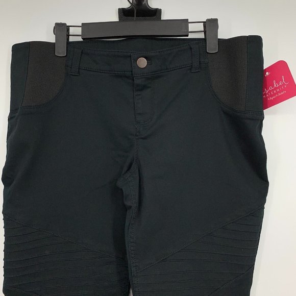 Isabel Maternity by Ingrid & Isabel Utility Jeggings Black Moto Skinny - Picture 6 of 15